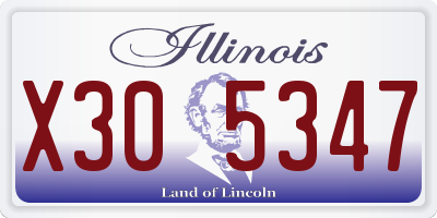 IL license plate X305347