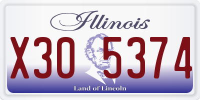 IL license plate X305374