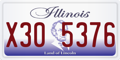 IL license plate X305376