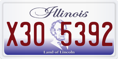 IL license plate X305392