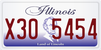 IL license plate X305454