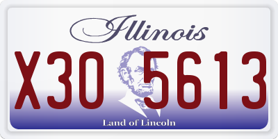 IL license plate X305613