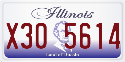 IL license plate X305614