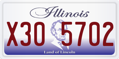IL license plate X305702