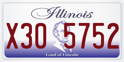 IL license plate X305752