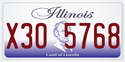 IL license plate X305768