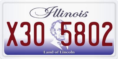 IL license plate X305802