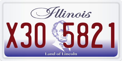 IL license plate X305821