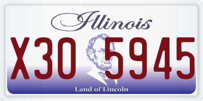 IL license plate X305945