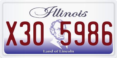 IL license plate X305986