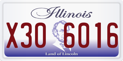 IL license plate X306016