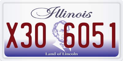 IL license plate X306051