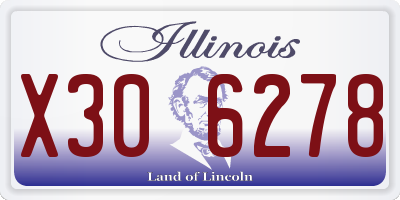 IL license plate X306278