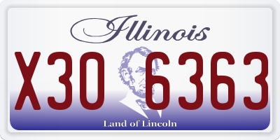 IL license plate X306363