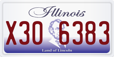 IL license plate X306383