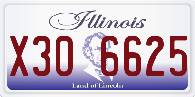 IL license plate X306625