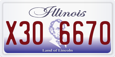 IL license plate X306670
