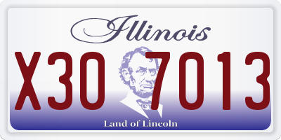 IL license plate X307013