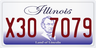 IL license plate X307079