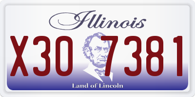 IL license plate X307381