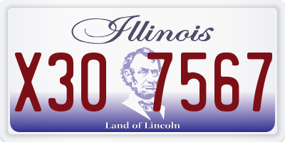 IL license plate X307567