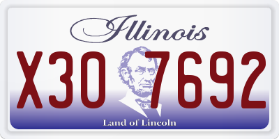 IL license plate X307692