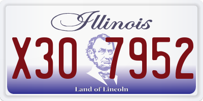 IL license plate X307952