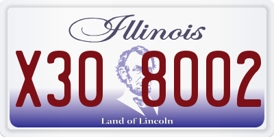 IL license plate X308002