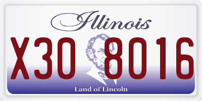 IL license plate X308016
