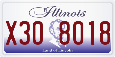 IL license plate X308018