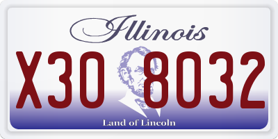 IL license plate X308032