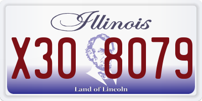 IL license plate X308079