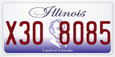 IL license plate X308085
