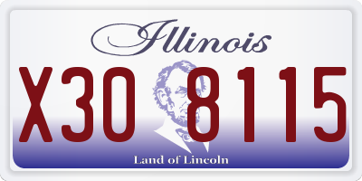 IL license plate X308115