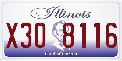 IL license plate X308116