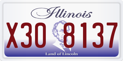 IL license plate X308137