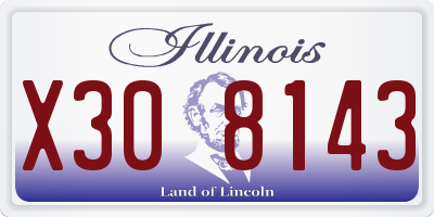 IL license plate X308143