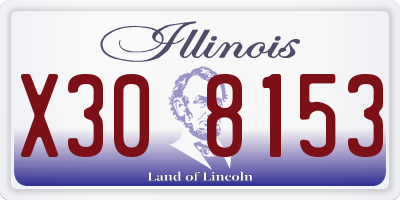 IL license plate X308153