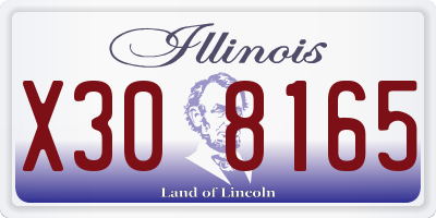 IL license plate X308165