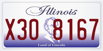IL license plate X308167