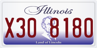IL license plate X308180