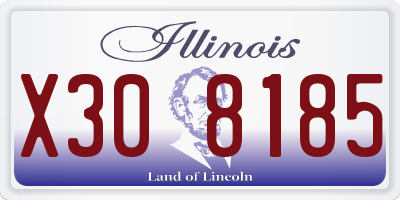 IL license plate X308185