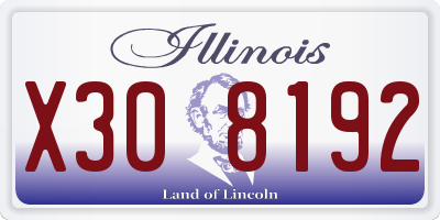 IL license plate X308192