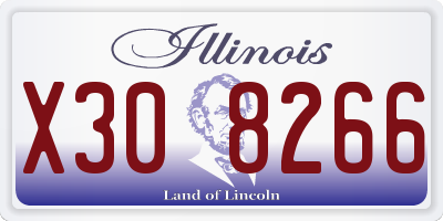 IL license plate X308266
