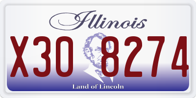 IL license plate X308274