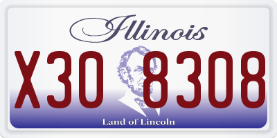 IL license plate X308308