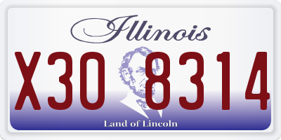 IL license plate X308314