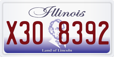 IL license plate X308392