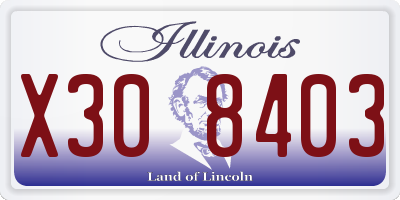 IL license plate X308403