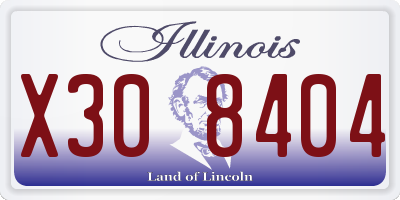 IL license plate X308404